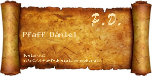 Pfaff Dániel névjegykártya